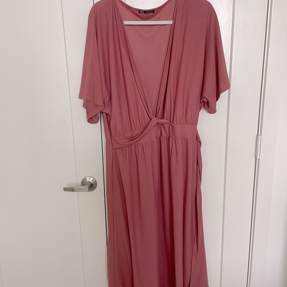 Dusty Rose Zara MIDI wrap dress